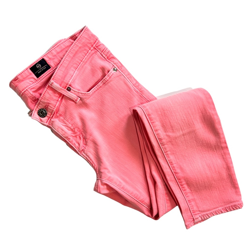 AG Adriano Goldschmied Pink Stevie Ankle Petite Sum Straight Jeans Sz 25R